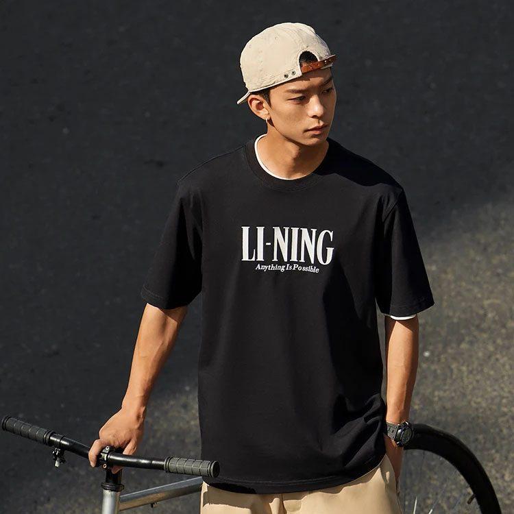 Li Ning Sports Fashion Collection T Shirt Unisex Black AHSSF51-3