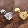 10Pcs/Set 20G Gold Cartilage Earring CZ Tragus Earring Bear Spider Design Helix Stud Rings Conch Ear 316L Steel Piercing Jewelry