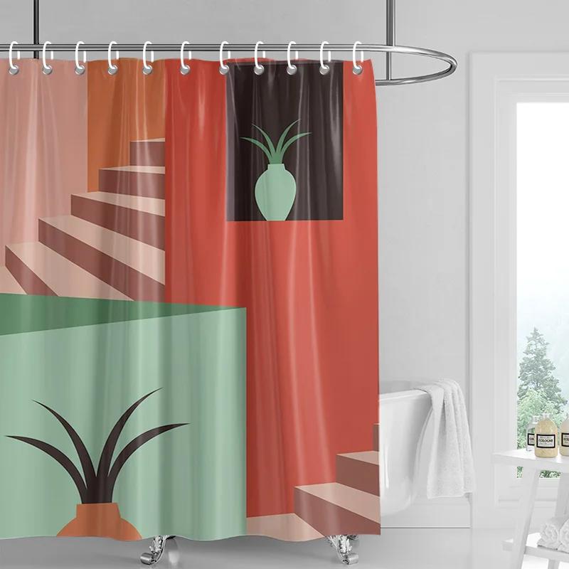 

Nordic Minimalist Figure Illustration Shower Curtain Hotel Homestay Bathroom Partition Curtain Waterproof And Moisture-Proof W60H190(CM)-1 Pcs