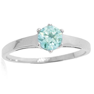Solitaire Silver Aquamarine (rhodium-plated) - Ø 5 Mm