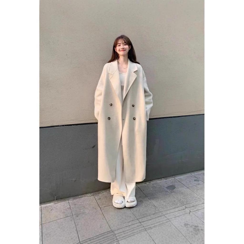 Dragon & Phoenix Women's Wool Mid-Length Over-the-Knee Loose Coat for Autumn/Winter