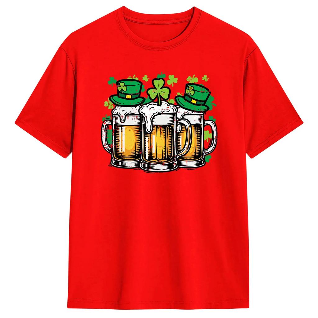 St Patricks Day Beers Funny Irish Pub Saint Paddys TShirts Male Cotton Crew Neck Oversized Clothes Short Sleeve Tshirt