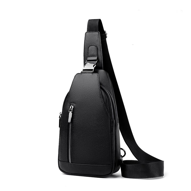 

New Fashionable Men s Chest Bag Trendy Cool Single Shoulder Crossbody Personalized Multi Functional Commuter Sports Leisure Small Backpack чорний