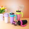 New Gradient Steel Thermos Cup Girls Handy Straw Cup Dopamine Strap Handle Car Cup Durable Durable Useful Useful