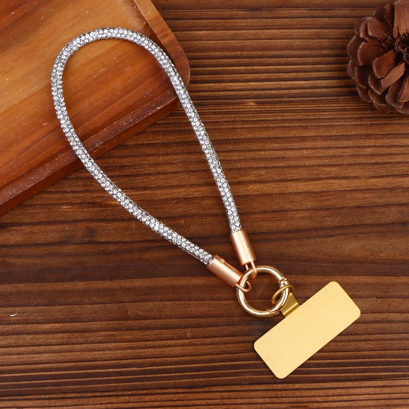 Luxury Full Phone Lanyard With Metal Clip Universal Short Chain Handheld Wrist Flash Accessory For Mobile Phones