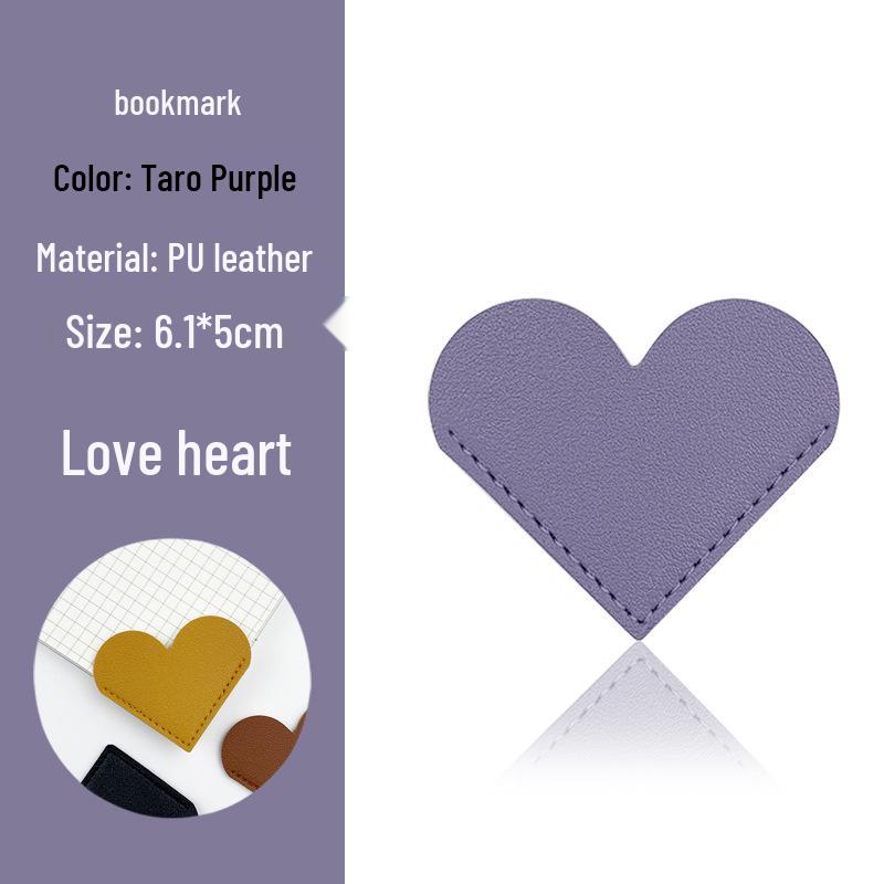 Customizable Heart-Shaped Leather Bookmarks: Variety of Styles and Colors Available