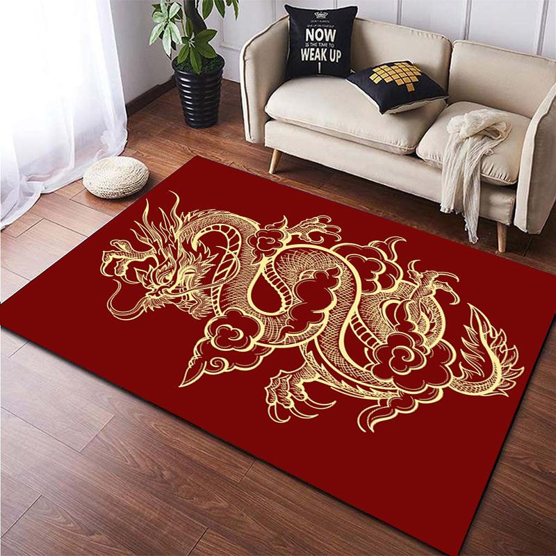 Chinese Dragon Art Printed Carpet for Living Room Large Area Rug Soft Mat E-sports Chair Carpets Alfombra Gifts Dropshopping