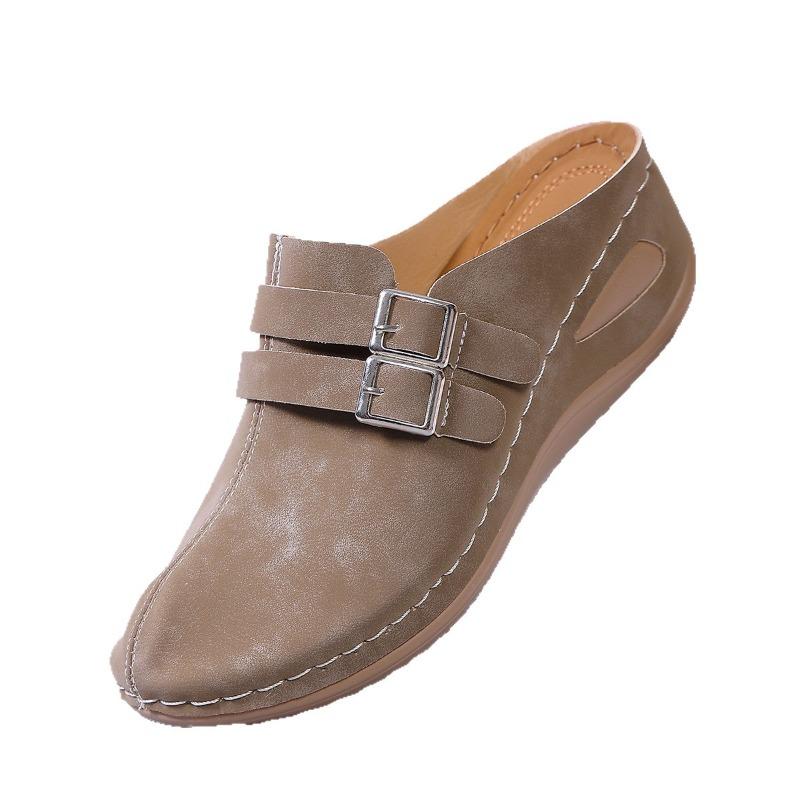 New Style Slippers with Retro Front Design, Women's Shoes with Soft Soles, Fashionable Half-slippers