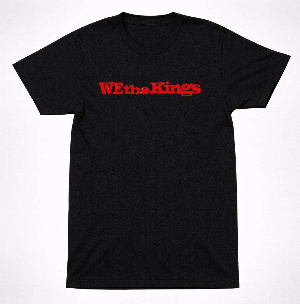 We The Kings Scratchy Graffiti splatter Text Logo T-Shirt Bold Pop Punk Emo Tee