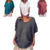 Blusa Estiva da Donna con Maniche Corte a Pipistrello Elegante Casual Larga per Ogni Occasione