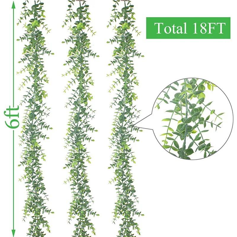 1.8m Artificial Eucalyptus Rattan Wedding Home Decoration Money Leaf Grass Rattan Wedding Background Arched Wall Decoration