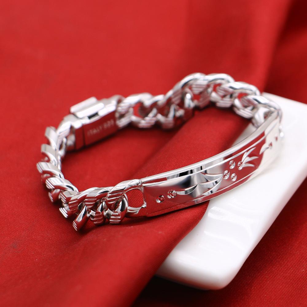 Car Flower Denim Brand Bracelet Personalized Thick Rhodium Gold Plated Men'S Whip Chain Jewelry