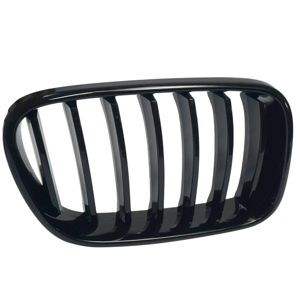 2 STK Front Nyre Grill 1 Lamell Glans Svart Front Panser Griller For BMW X3 F25 2010 2011 2012 2013 Erstatningsbil Styling