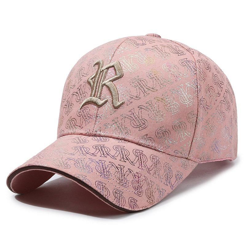 Letter R Embroidery Cotton Baseball Cap Adjustable Breathable Peaked Caps Gift