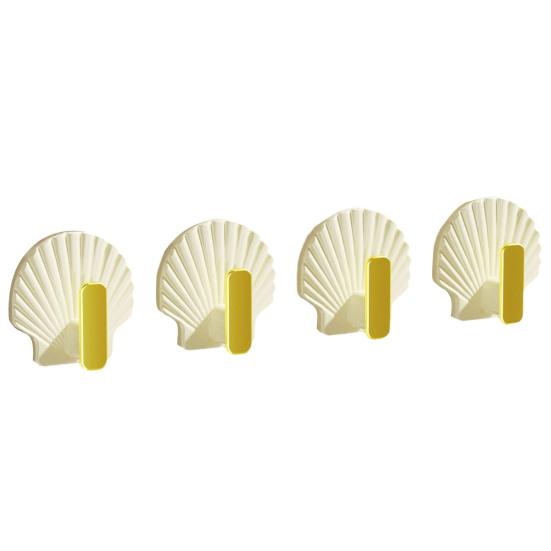 

4 шт./компл. настенный крючок в форме ракушки, современный водостойкий ударопрочный сверхпрочный полотенцесушитель, вешалка для одежды, задняя вешалка для ванной комнаты и кухни