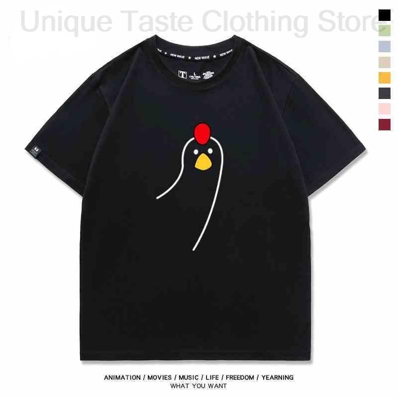 

Chicken Dingdongji Cartoon Print T Shirt Fashion Funny Unisex Women Summer Casual Tshirt High Quality Cotton Short Sleeve Tee Tops 4XL