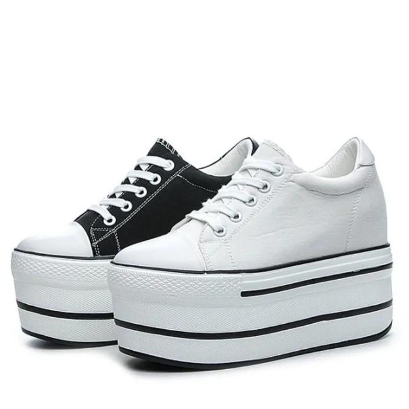 Fashion High Quality 2024 Platform Shoes Women Spring Autumn Women's Boots Fashion Canvas Shoes Breathable Women Super High Single Shoes
