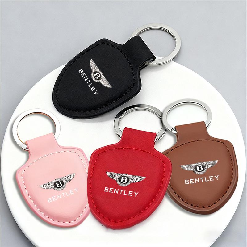 Leather Car Colorful  Keychain Ring Decoration Gifts for New Bentley Flying Spur Continental GT Bentayga Mulsanne Accessories