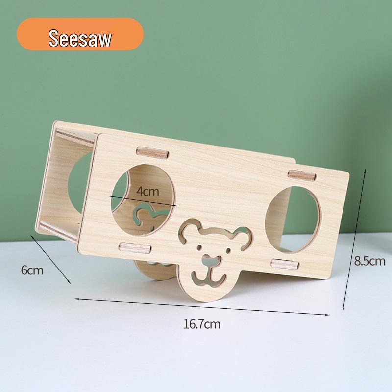 Luxury Solid Wood Hamster Villa with Pet Stairs and Sleeping Nest