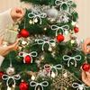 6/12pcs Imitation Pearl Bow Christmas Decoration Christmas Fringe Pendant For Holiday Party Girls Room Decor Supplies