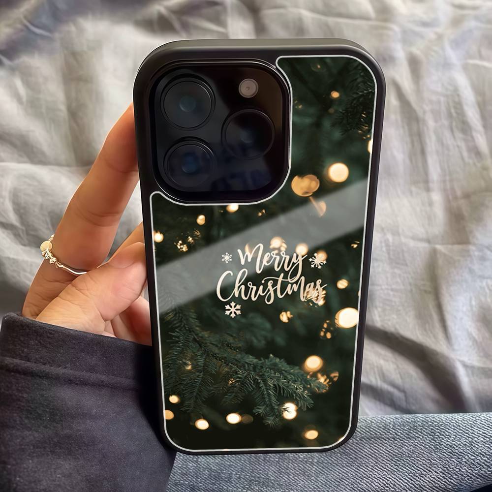 Christmas Tree Pattern Fashion Ins Phone Case For IPhone17 16 15 14 13 12 11 Pro Max Glossy HD Hard PC Cover