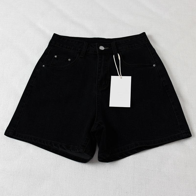 Women s High-Waisted Slimming A-line Wide-Leg Summer Shorts Double Extra Large чёрный