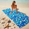 1Pc Blue Floral Beach Towel, Quick Dry, Multi-Use for Beach Pool Gym Yoga Home Travel, Christmas, Halloween, Xmas Gift M928187