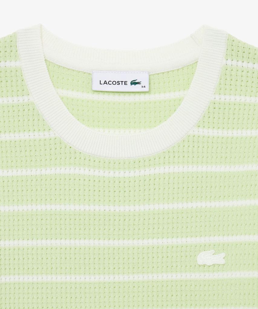 LACOSTE Women'S Scallop Crew Neck Short Sleeve Sweater Af900E-56G Bic