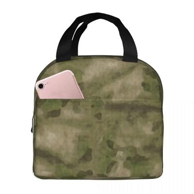 Eine TACS FG Isolierte Lunchtasche Camouflage Damen Kinder Kühltasche Thermisch Tragbare Lunchbox Kühlakku Tragetasche