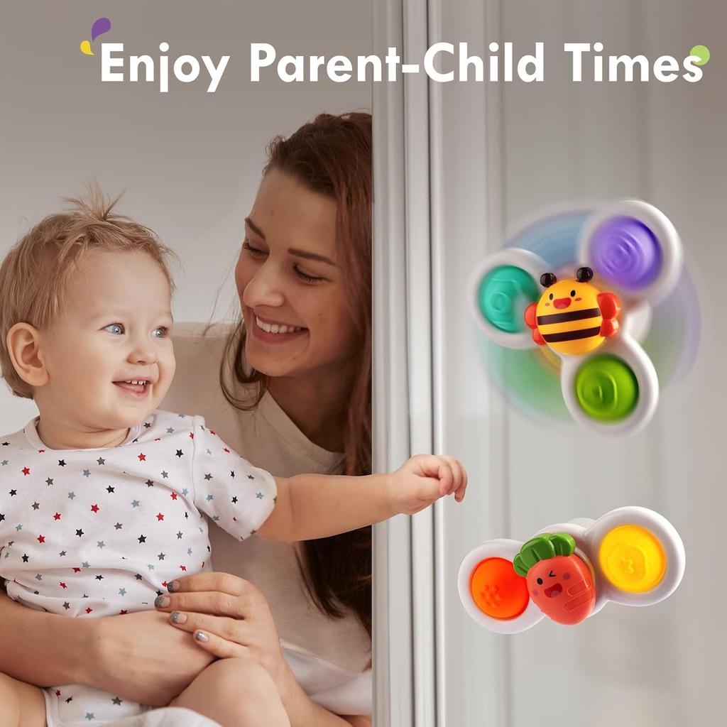 3PCS Pop Suction Cup Spinner Toys for  Boy and Girl Novelty Spinning Tops Toddler Toys Sensory Baby Toys for Toddlers Birthday Gift for Infant