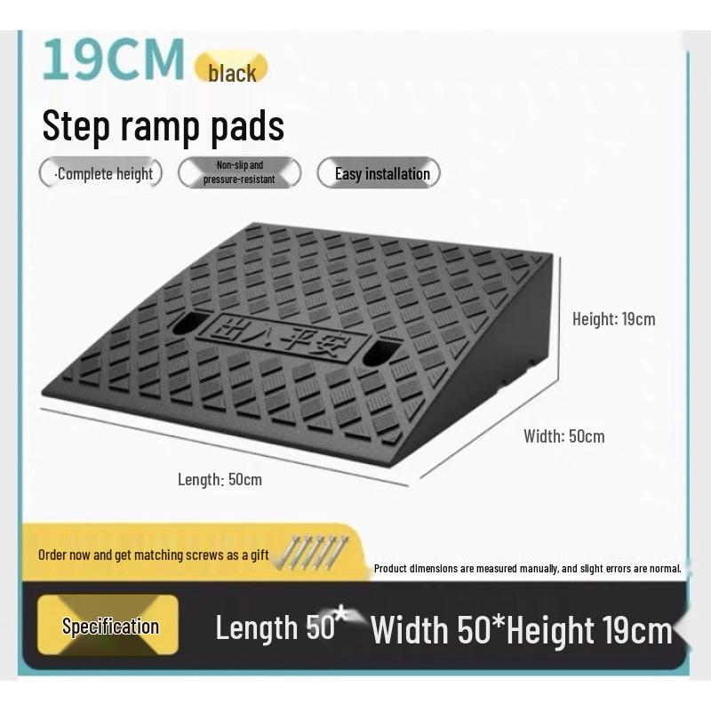 Uphill Step Mat: Plastic Slope Curb Car Sill and Speed Bump