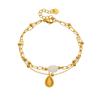 316L Stainless Steel Teardrop White Stone Charm Bracelet For Women Girl Fashion New Trendy Wrist Chain Jewelry Holiday Gifts