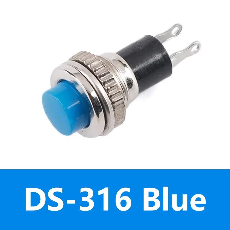 5/20/100PCS 10mm DS316 OFF-(ON) Momentary 0.5A 250VAC Panel Mount Push Button Switches DS-316 Black/Green/Yellow/Blue/White/Red