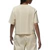Jordan Essentials Logo Loose Fit Round Neck Short Sleeve Drop Shoulder T-Shirt Women Tops Beige DO5038-234
