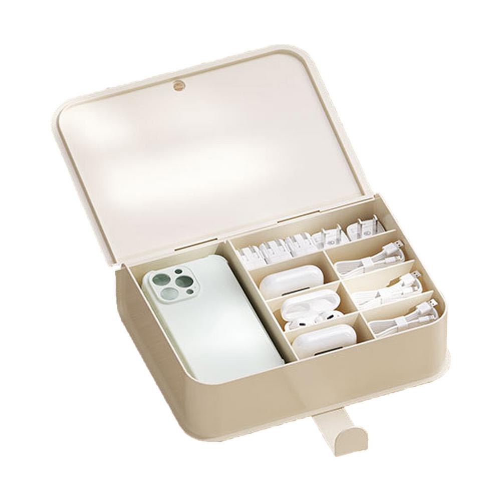 Charger Cable Cord Storage Box Box Charge Cable Management Sorter Desk Drawer Accessories Space-Saving For Underwear Socks