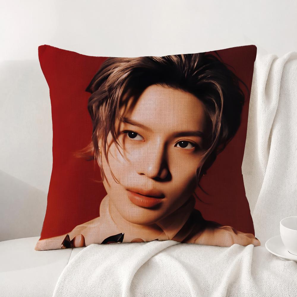 Kpop Taemin Cushion Cover Natural Linen Pillowcase Set AllinOne Decor Cushion Cover for Sofa Bedroom Chair