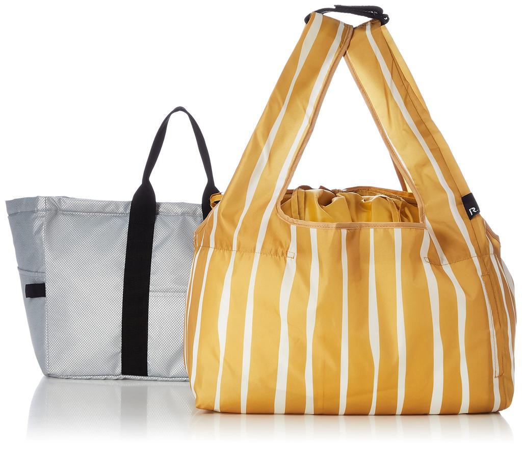 Large Capacity Shopper Cold Bag Set Grande Thermo Inner 6739 Beige Stripe [Routeto] & PT.RS Set-A