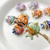 2 stücke Retro Bunte Hand-gemalt Tiefe-meer Fisch Keramik Tropische Fische Perlen Diy Schmuck Perlen Armband Halskette Zubehör