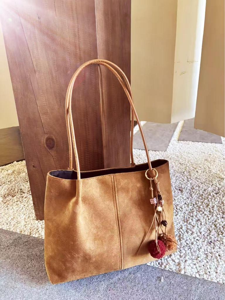 2025 Retro Large Capacity Suede Women's Shoulder Tote - Autumn/Winter Casual