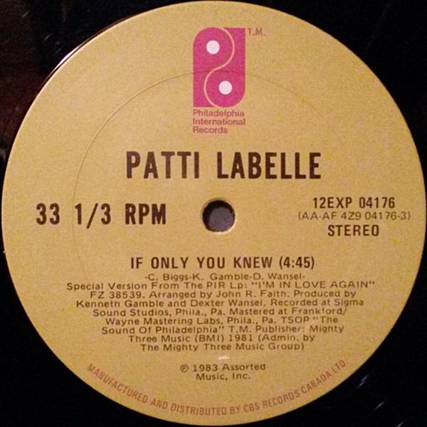 12-дюймовая пластинка PATTI LABELLE If Only You Knew 12EXP04176 Филадельфия в 1983 году Канада Танцевальная Электроника Б/у