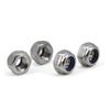 100pcs M6 Pitch 304 Stainless Steel Self-Locking Hex Lock Nuts, Nylon Insert LockNuts Silver Metric Self Clinching Hex Lock Nuts