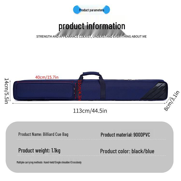 Portable Billiard Cue Storage Bag - Customizable 1/2 or 3/4 Snooker Cue Case for Men and Women