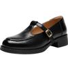 ZHR Women's Mary Jane Chunky Heel Loafers JF176