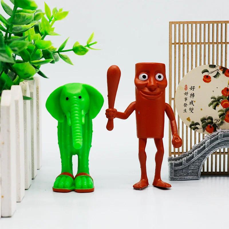 8PCS Tung Tung Tung Sahur Tralalero Tralala Italian Brainrot Anime Action Figure Set Ornaments Mini PVC Model Desktop Decor Gift