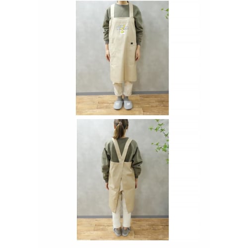 ANDY Twill Cloth Apron, Beige [Kitchen Goods, Cooking, DIY, Cotton, Cute, Nursery Teacher, Kindergarten, Character Gift, Stylish, Andy the Mouse]