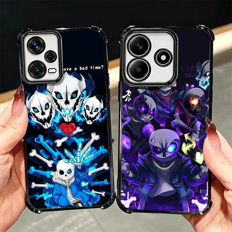 U-Undertale S-Sans Vergoldetes Handyhülle Für Xiaomi Redmi Note 14 15 Pro Plus 13 12 11 11S 11T 10 9S 9 5G Anti-Fall Airbag-Abdeckung