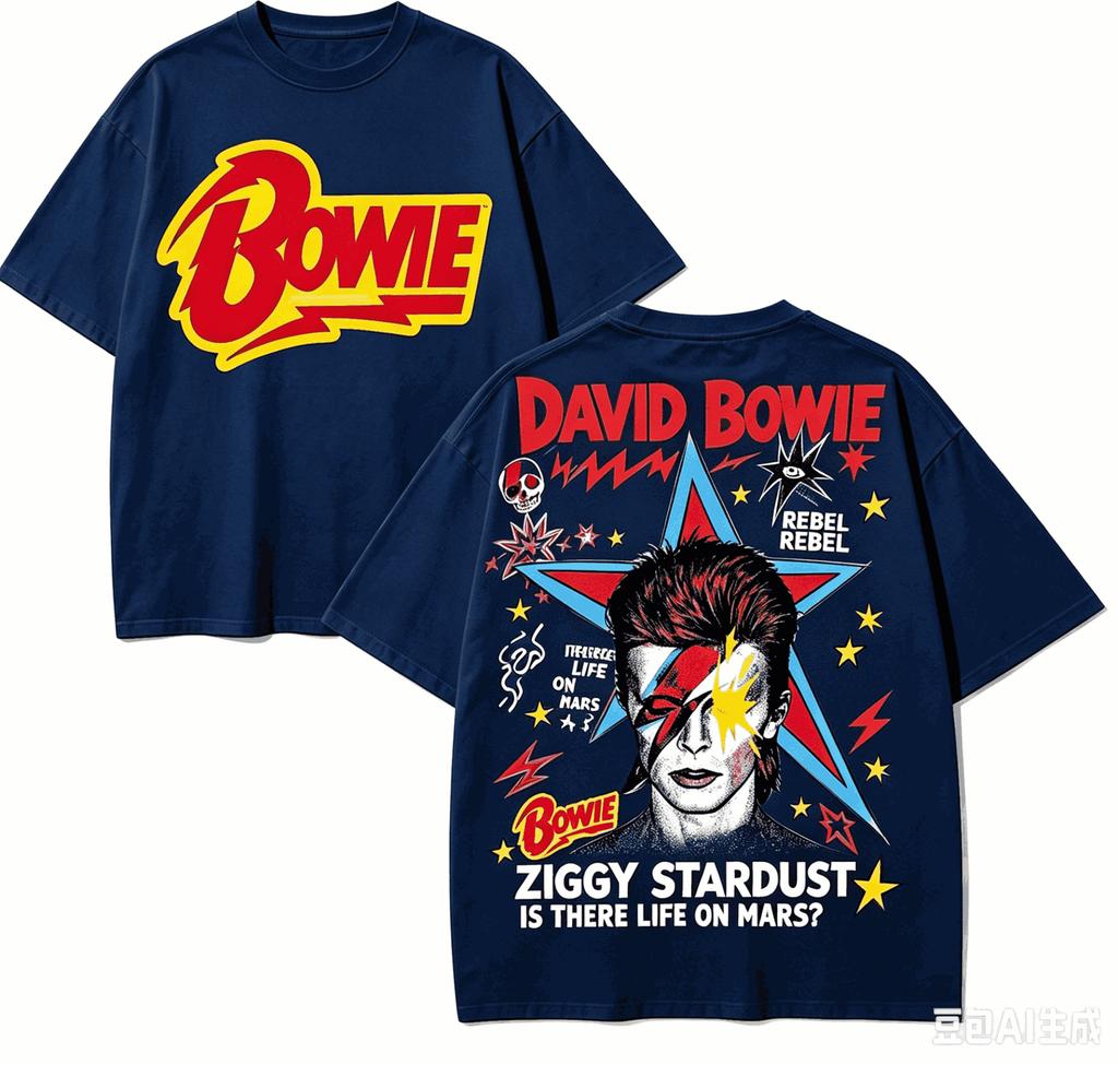 David Bowie Maglietta Regalo per Fan Unisex Unisex Harajuku Oversize Unisex Manica Corta Streetwear Alta Qualità Comoda Classica