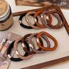 5pcs/set Hair Tie Woven Braided Twisted Elastic Hair Band Golden Color Button Ponytail Holder Rubber Band Women Hair Accessories