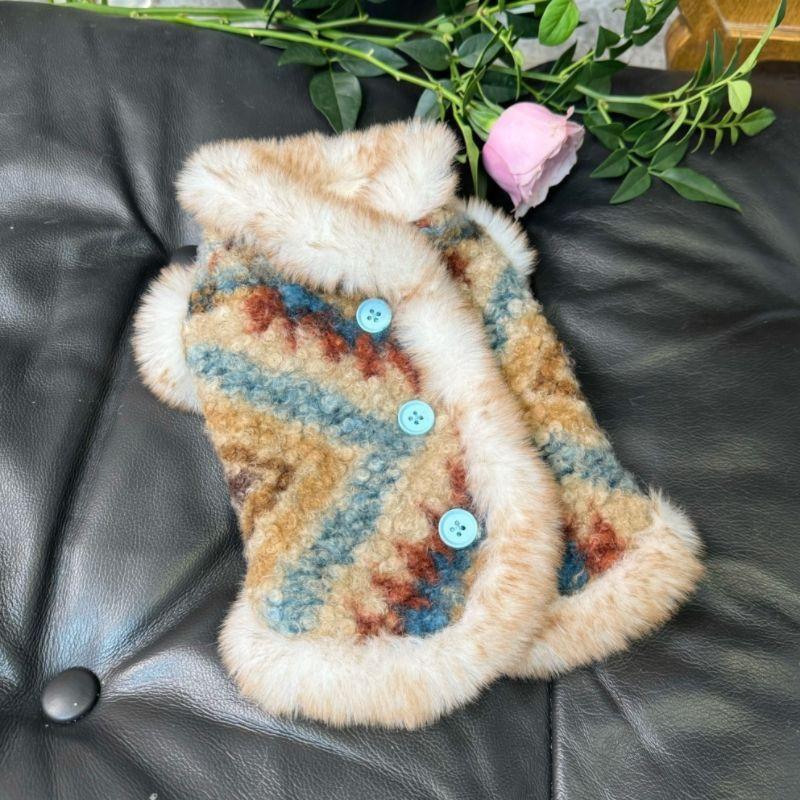 Warm Winter Dog Vest Small Medium Breeds Poodle Teddy Fleece Lined Hoodie Style Pet Coat