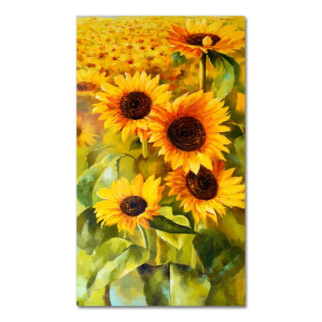 Amerikansk Stil Gullblomst Maleri Veggkunst Lerret Solsikkebilde Stue Lerretsplakat Trykk for Soverom Kunsttrykk Uten Ramme